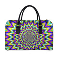 Twinkle Psychedelic Optical Illusion Leather Duffel Bag