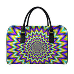 Twinkle Psychedelic Optical Illusion Leather Duffle Bag