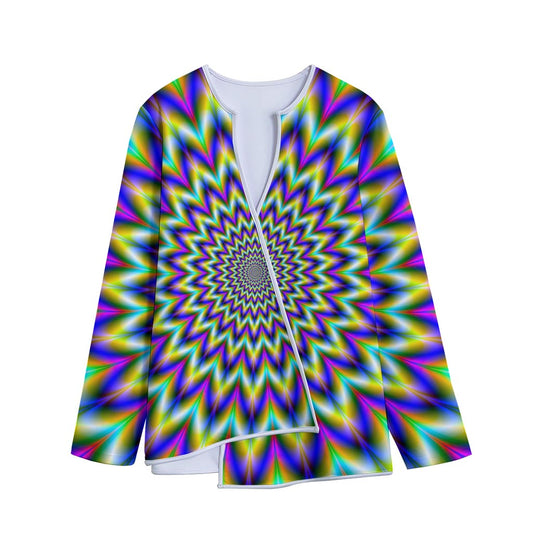 Twinkle Psychedelic Optical Illusion Long Sleeve Short Coat