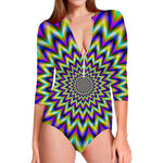Twinkle Psychedelic Optical Illusion Long Sleeve Swimsuit