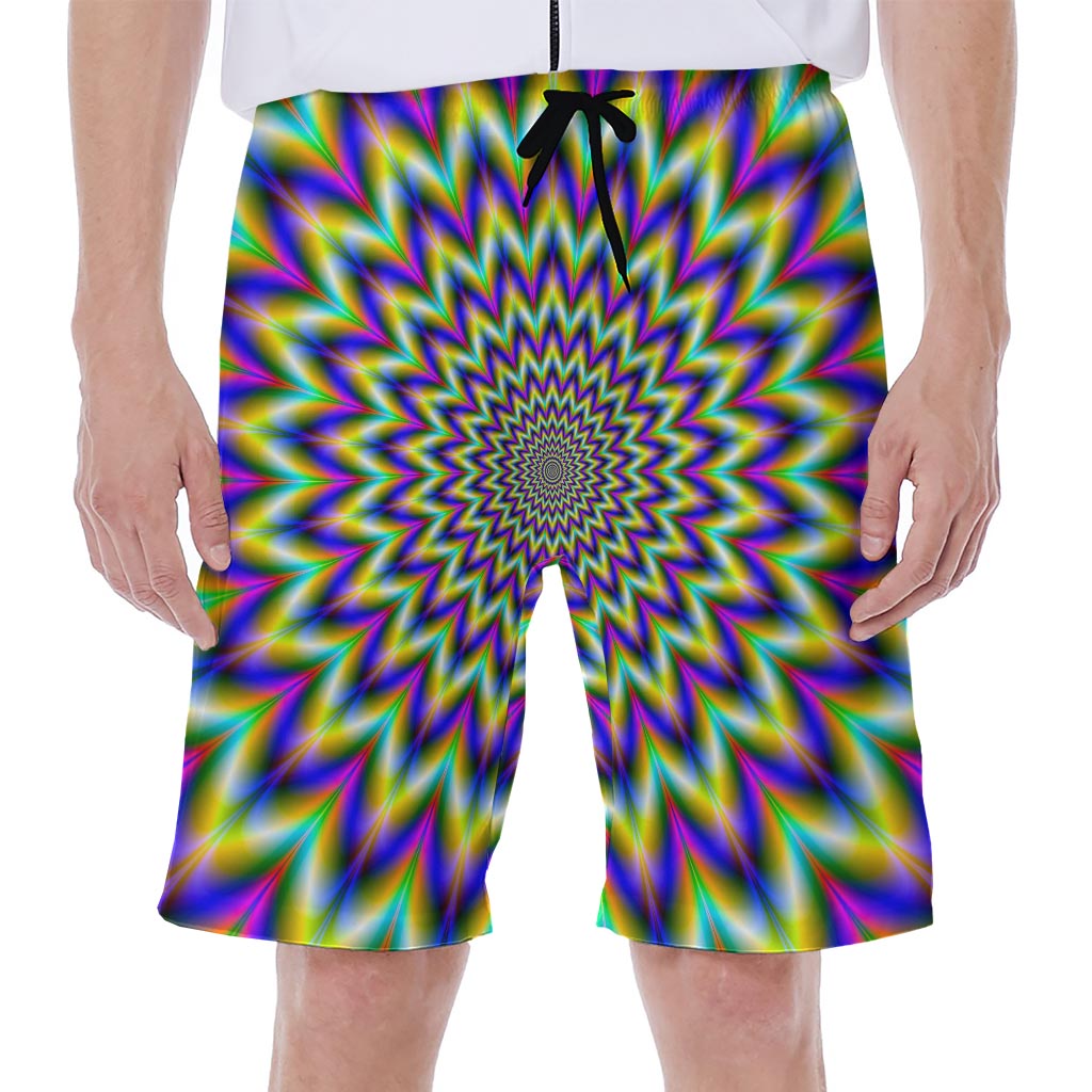 Twinkle Psychedelic Optical Illusion Men's Beach Shorts