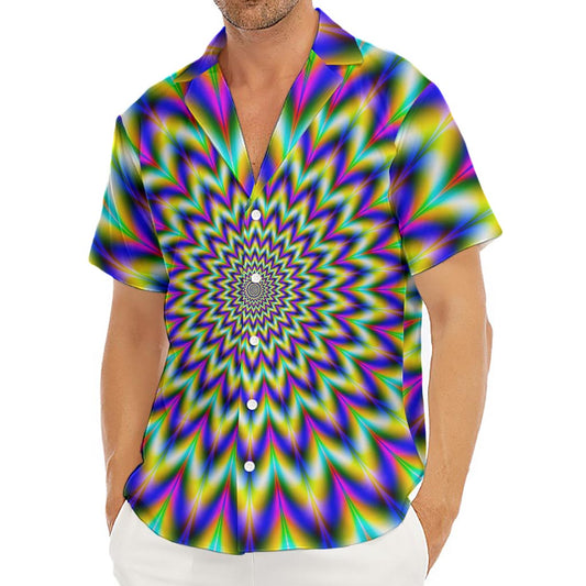 Twinkle Psychedelic Optical Illusion Men's Deep V-Neck Shirt
