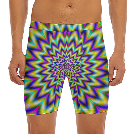 Twinkle Psychedelic Optical Illusion Men's Long Boxer Briefs