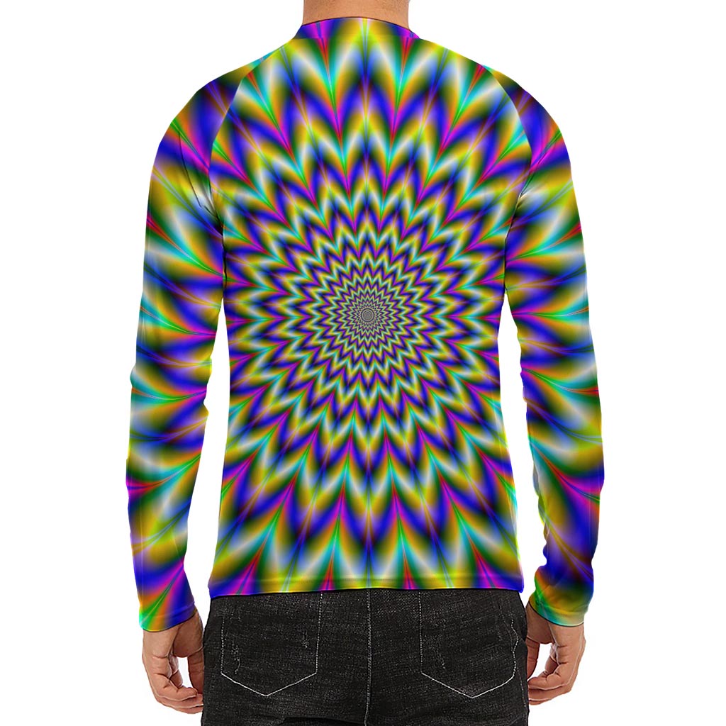 Twinkle Psychedelic Optical Illusion Men's Long Sleeve Rash Guard