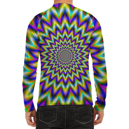 Twinkle Psychedelic Optical Illusion Men's Long Sleeve Rash Guard