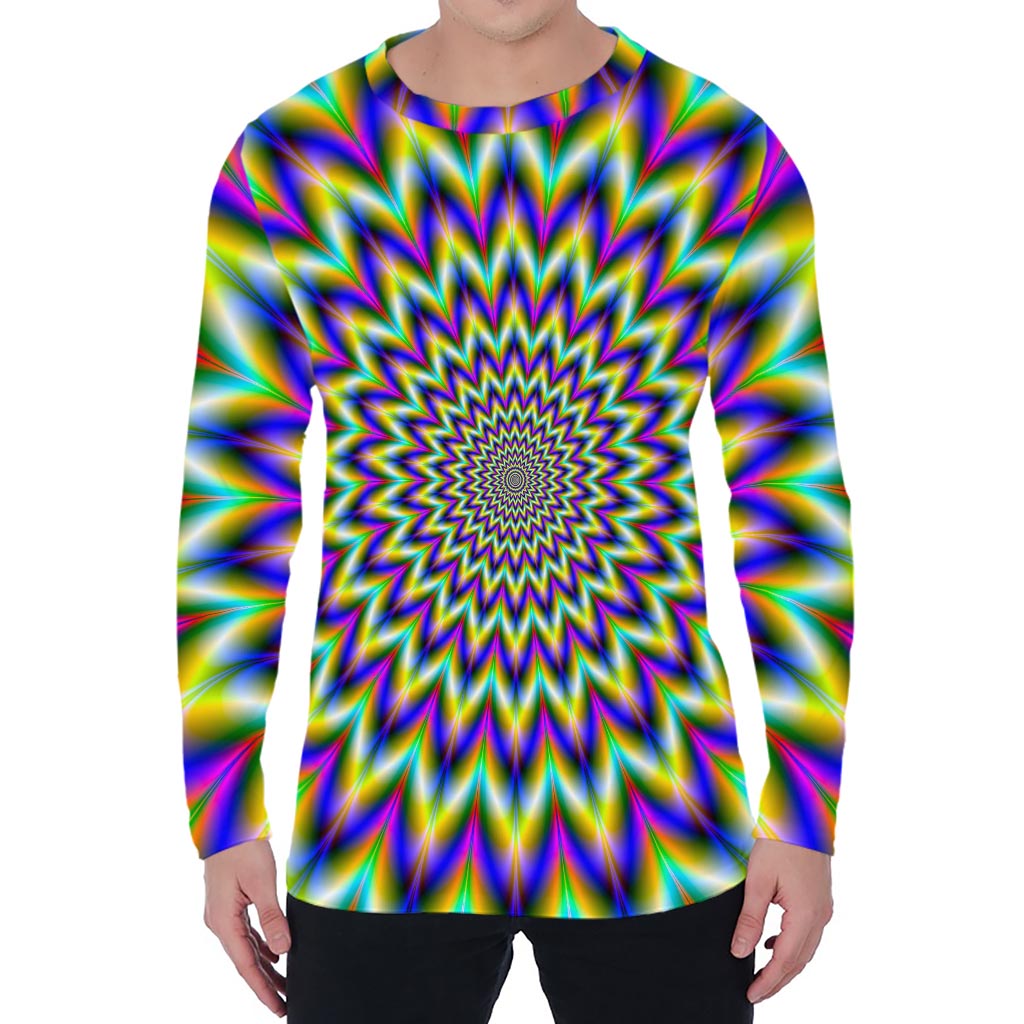Twinkle Psychedelic Optical Illusion Men's Long Sleeve T-Shirt
