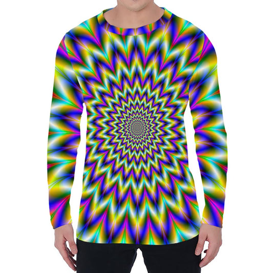 Twinkle Psychedelic Optical Illusion Men's Long Sleeve T-Shirt