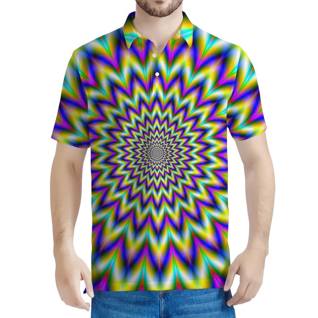 Twinkle Psychedelic Optical Illusion Men's Polo Shirt