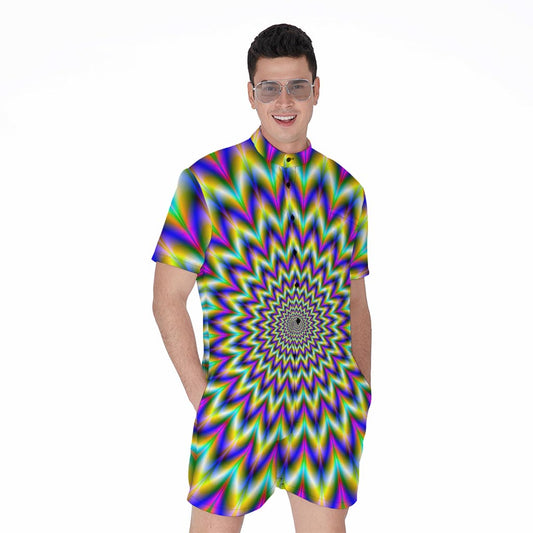 Twinkle Psychedelic Optical Illusion Men's Rompers