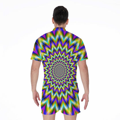 Twinkle Psychedelic Optical Illusion Men's Rompers