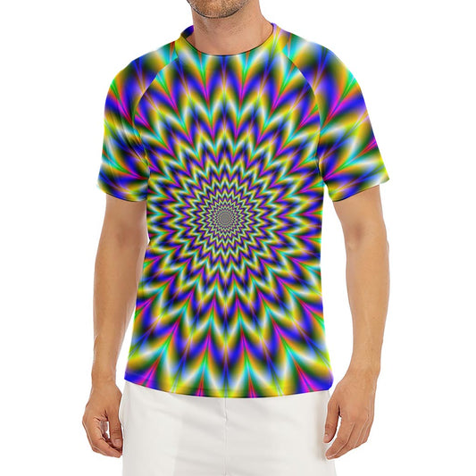 Twinkle Psychedelic Optical Illusion Men's Short Sleeve Rash Guard