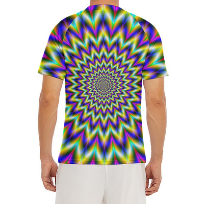 Twinkle Psychedelic Optical Illusion Men's Short Sleeve Rash Guard