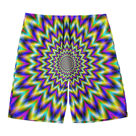Twinkle Psychedelic Optical Illusion Men's Swim Trunks