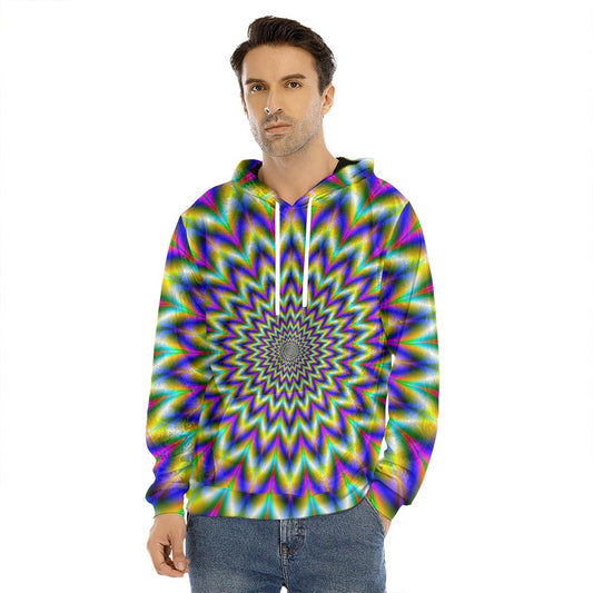 Twinkle Psychedelic Optical Illusion Men's Velvet Pullover Hoodie