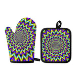 Twinkle Psychedelic Optical Illusion Oven Mitt And Pot Holder Set
