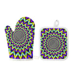 Twinkle Psychedelic Optical Illusion Oven Mitt And Pot Holder Set