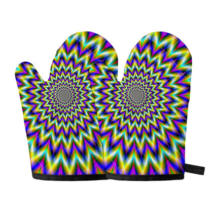 Twinkle Psychedelic Optical Illusion Oven Mitts