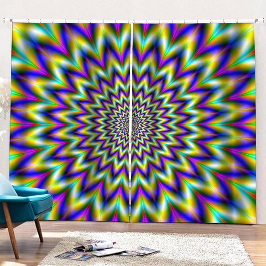 Twinkle Psychedelic Optical Illusion Pencil Pleat Curtains