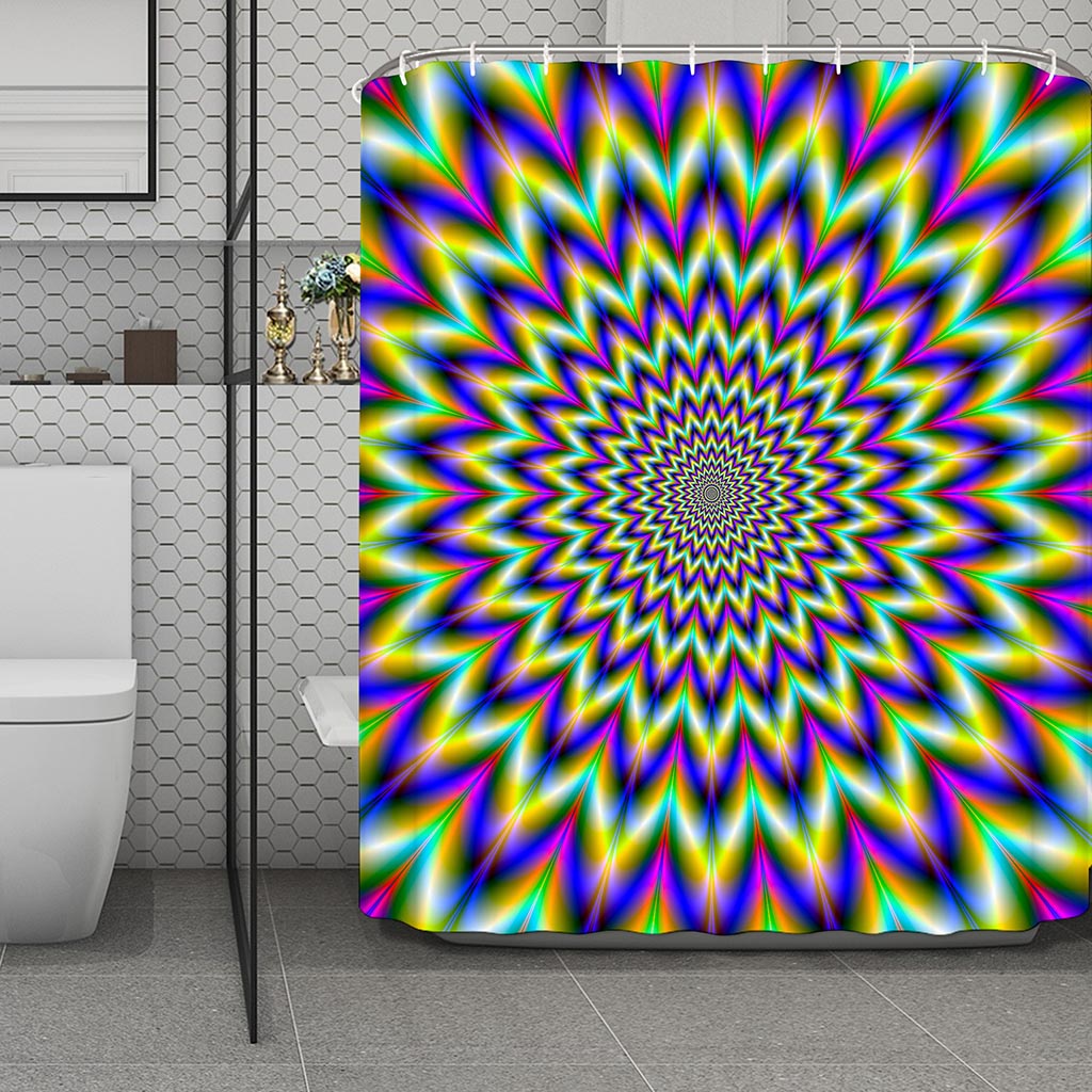 Twinkle Psychedelic Optical Illusion Polyester Shower Curtain