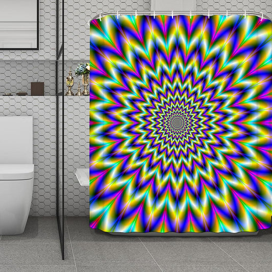 Twinkle Psychedelic Optical Illusion Polyester Shower Curtain
