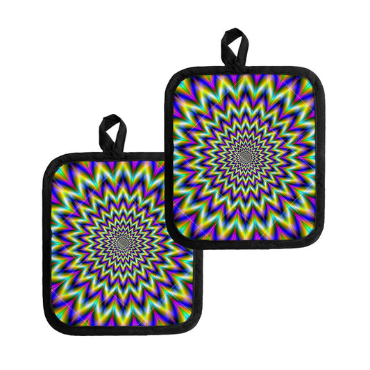 Twinkle Psychedelic Optical Illusion Pot Holders