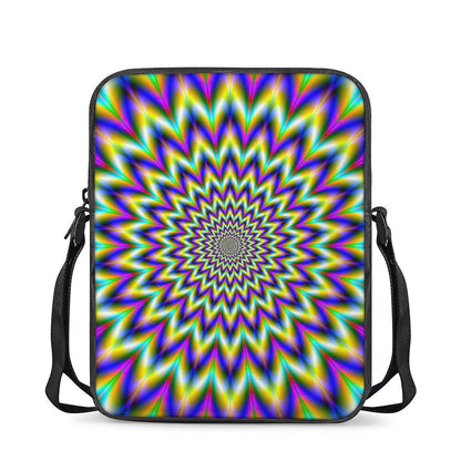 Twinkle Psychedelic Optical Illusion Rectangular Crossbody Bag