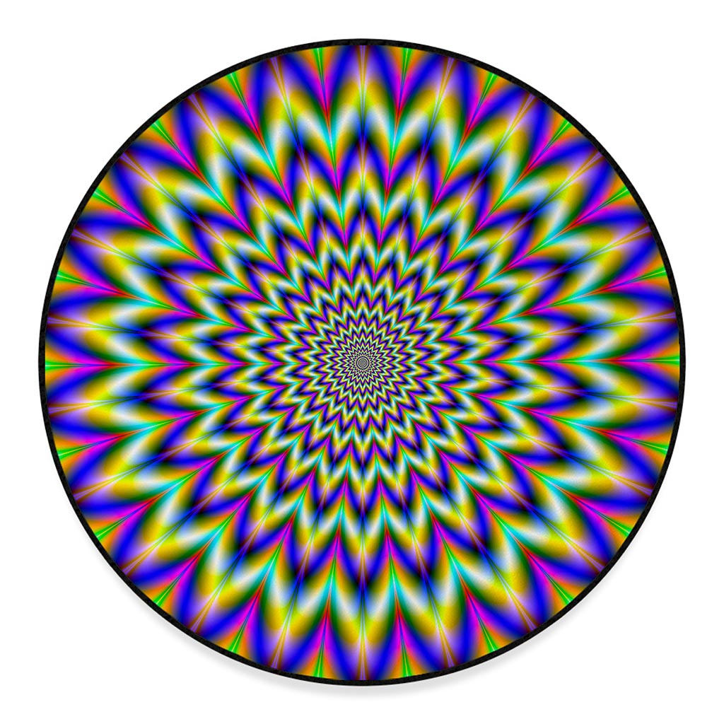 Twinkle Psychedelic Optical Illusion Round Floor Mat