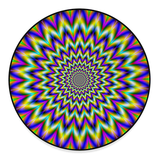 Twinkle Psychedelic Optical Illusion Round Floor Mat