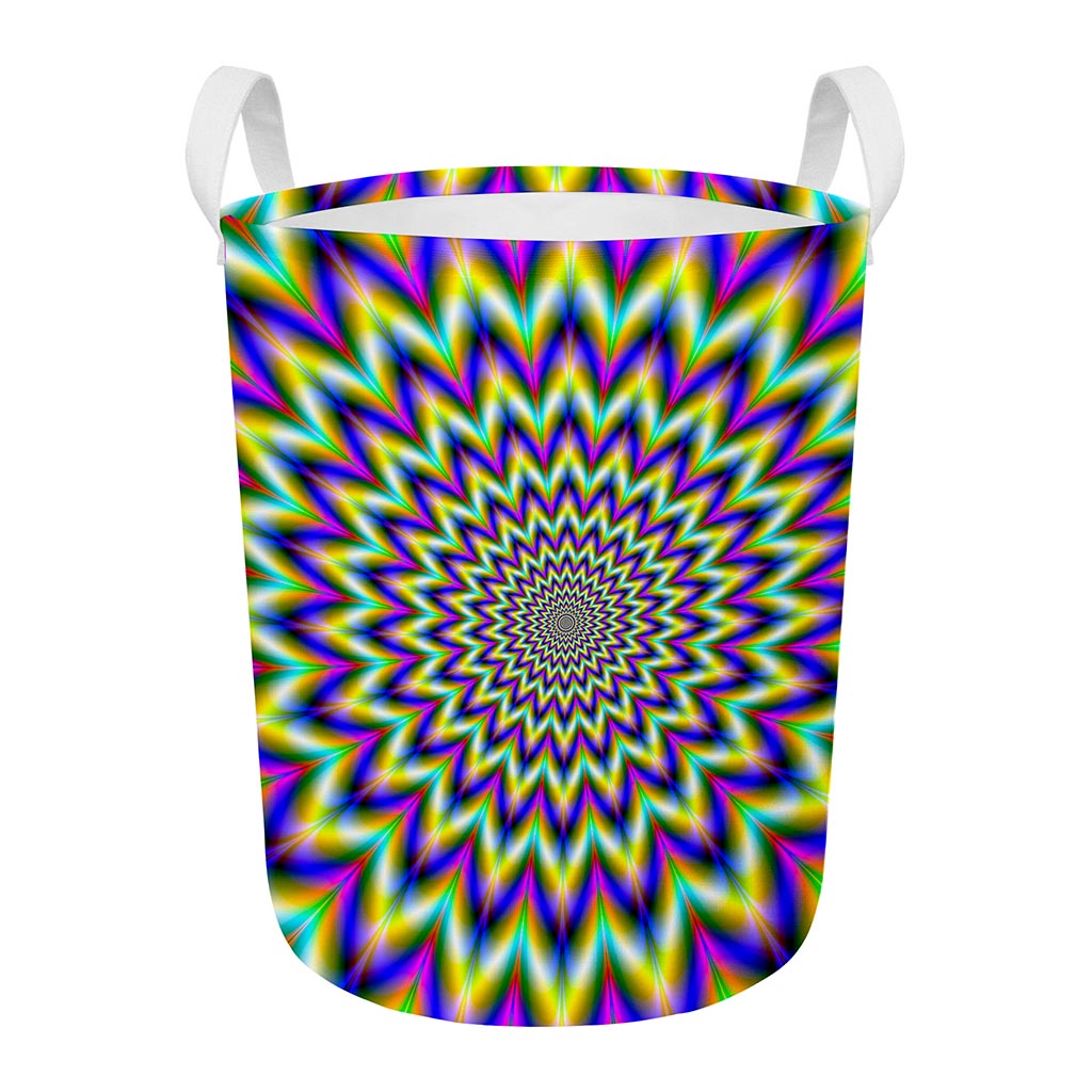 Twinkle Psychedelic Optical Illusion Round Laundry Basket