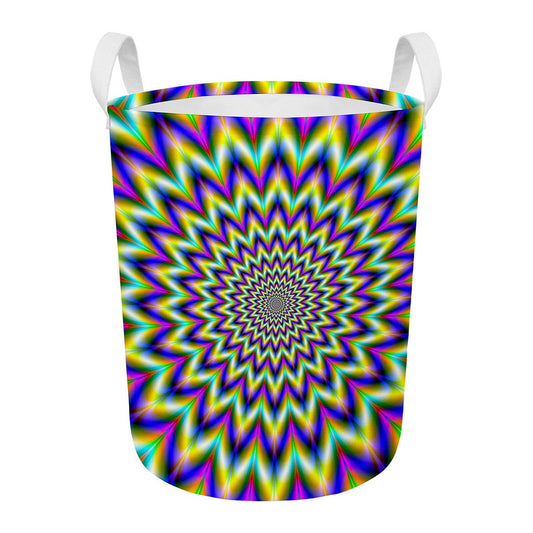 Twinkle Psychedelic Optical Illusion Round Laundry Basket