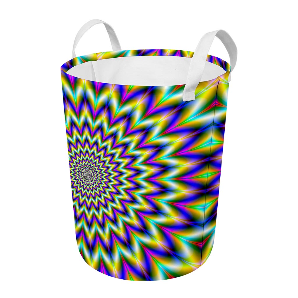 Twinkle Psychedelic Optical Illusion Round Laundry Basket