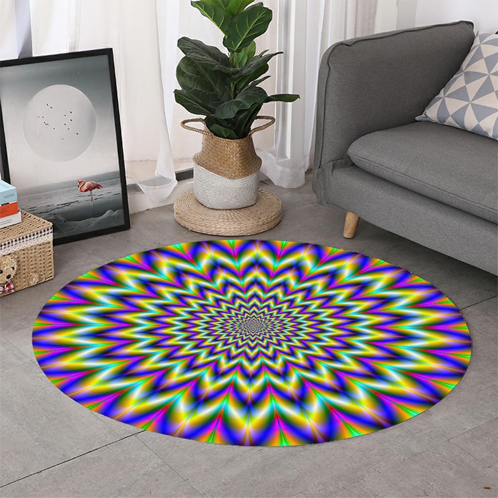 Twinkle Psychedelic Optical Illusion Round Rug