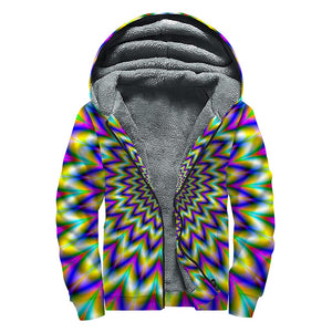 Twinkle Psychedelic Optical Illusion Sherpa Lined Zip Up Hoodie