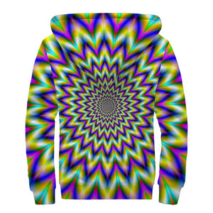 Twinkle Psychedelic Optical Illusion Sherpa Lined Zip Up Hoodie