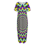 Twinkle Psychedelic Optical Illusion Short Sleeve Long Nightdress