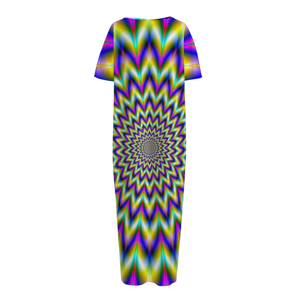 Twinkle Psychedelic Optical Illusion Short Sleeve Long Nightdress