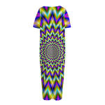 Twinkle Psychedelic Optical Illusion Short Sleeve Long Nightdress