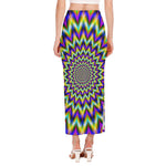 Twinkle Psychedelic Optical Illusion Side Slit Maxi Skirt