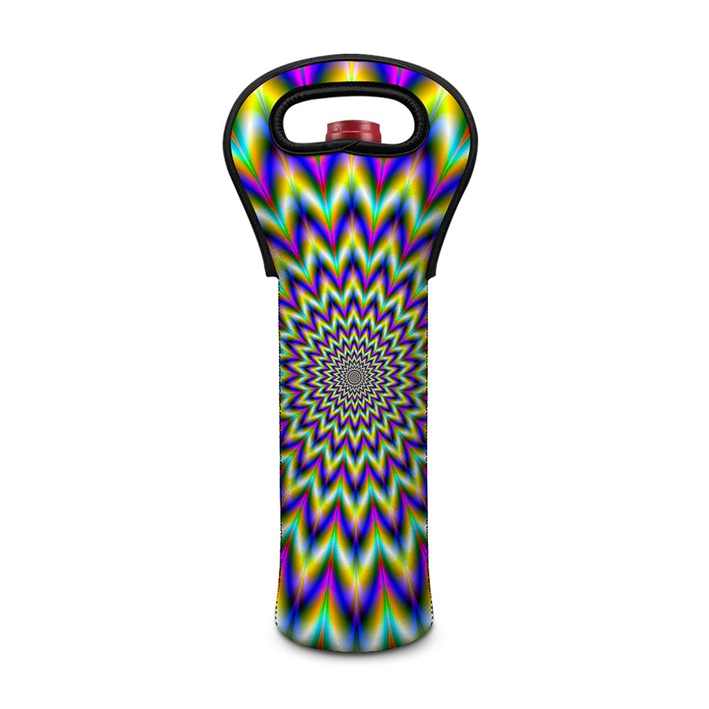Twinkle Psychedelic Optical Illusion Single Neoprene Wine Tote