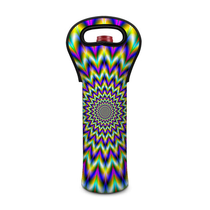 Twinkle Psychedelic Optical Illusion Single Neoprene Wine Tote