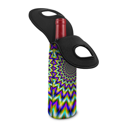 Twinkle Psychedelic Optical Illusion Single Neoprene Wine Tote