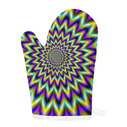 Twinkle Psychedelic Optical Illusion Single Oven Mitt
