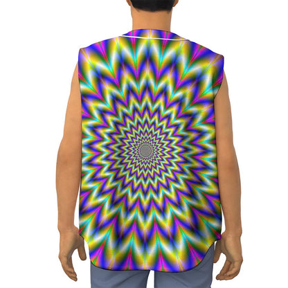Twinkle Psychedelic Optical Illusion Sleeveless Baseball Jersey