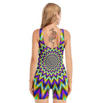 Twinkle Psychedelic Optical Illusion Sleeveless One Piece Swimsuit