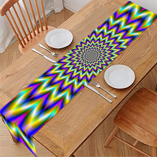 Twinkle Psychedelic Optical Illusion Table Runner