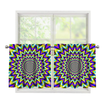 Twinkle Psychedelic Optical Illusion Tier Curtains