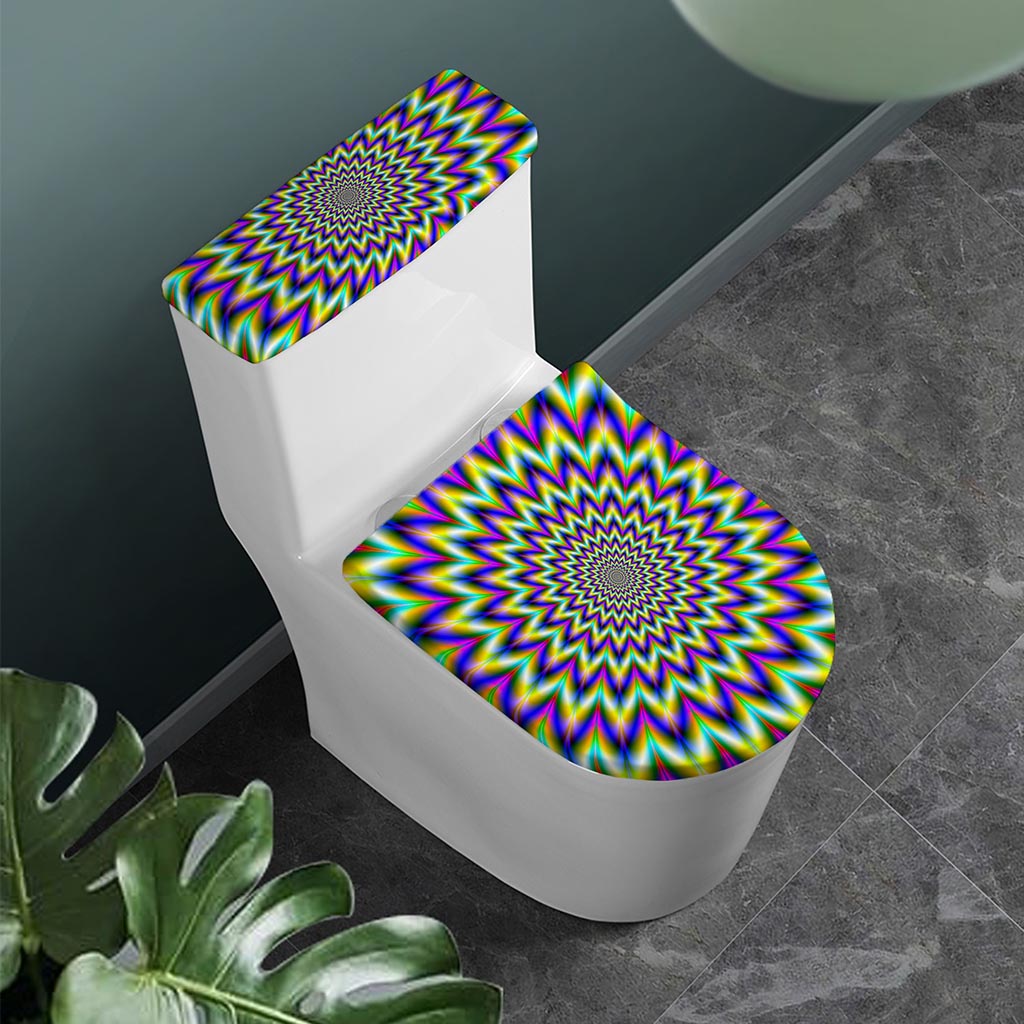 Twinkle Psychedelic Optical Illusion Toilet Lid And Tank Cover Set