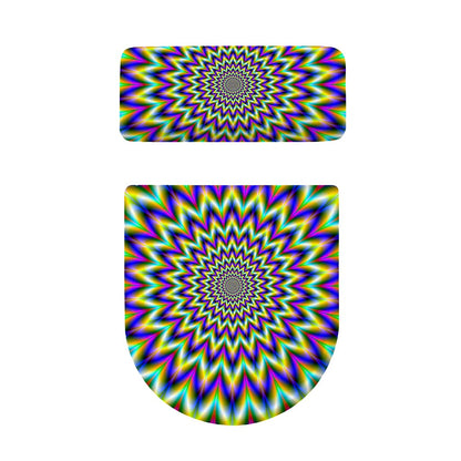 Twinkle Psychedelic Optical Illusion Toilet Lid And Tank Cover Set