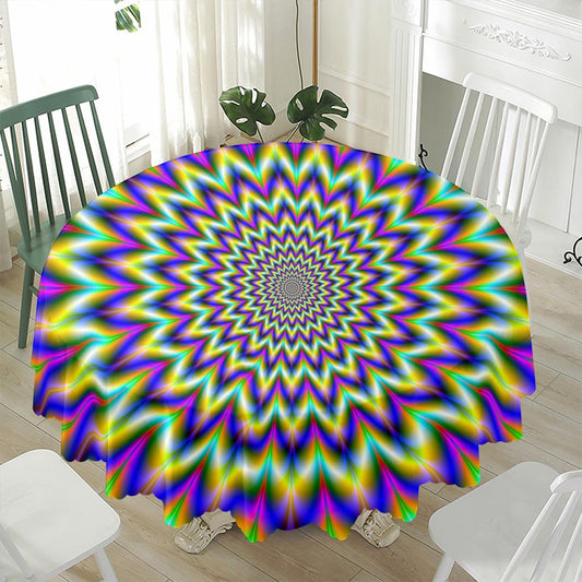 Twinkle Psychedelic Optical Illusion Waterproof Round Tablecloth