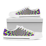 Twinkle Psychedelic Optical Illusion White Low Top Sneakers